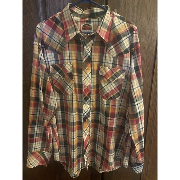 VTG 70s Miller Western Wear Pearl Snap L S Shirt Sz 17 1/2 - 36 XL Western. - Picture 5 of 8